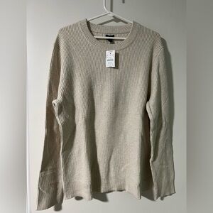 NWT J. Crew Cream Ribbed Knit Pullover